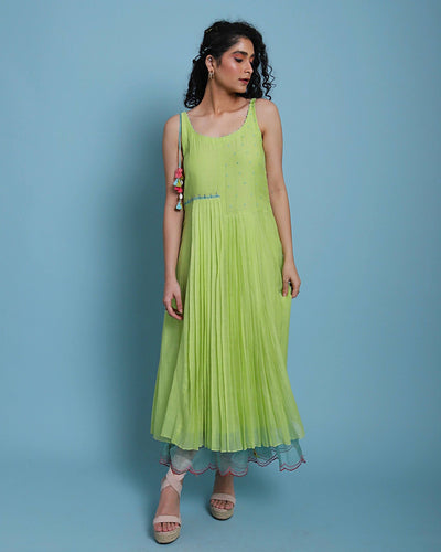 Life on Pink Strappy Pleat Dress