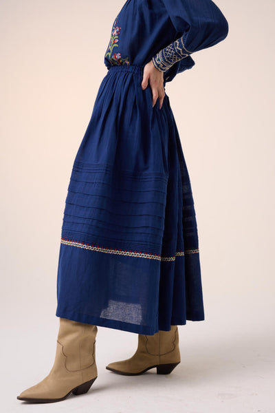LOUIE SET -BLUE (LOUIE TOP + PINTUCK SKIRT)