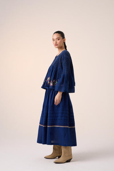 LOUIE SET -BLUE (LOUIE TOP + PINTUCK SKIRT)