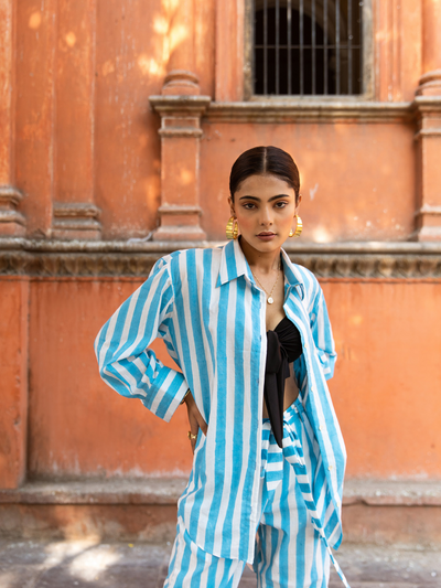 Oh Beach Stripes Co-Ord Set - Striped Cotton Co-Ord Set