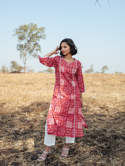Bikaner Kurta Set -  Handblock Printed Cotton Kurta Set