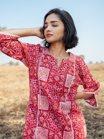 Bikaner Kurta Set -  Handblock Printed Cotton Kurta Set