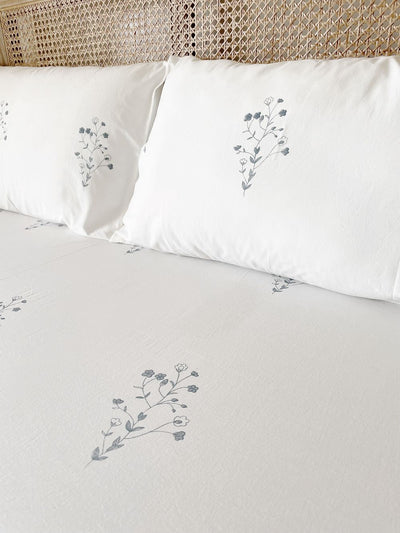 Rosemary Bedsheet With  Pillow Covers - King Size (108"X 108")