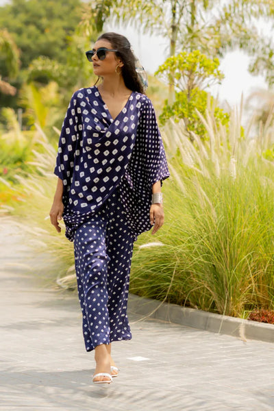 MOD DOTS PANTS-BLUE