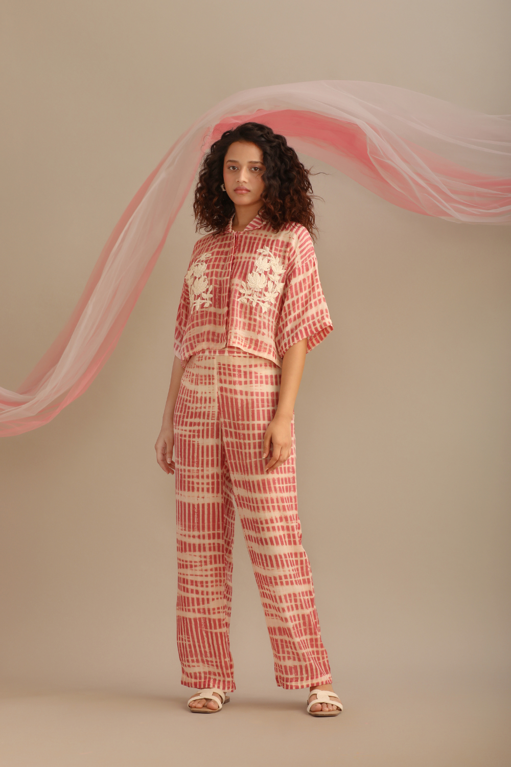 A ROSE STRIPED CO-ORD SET