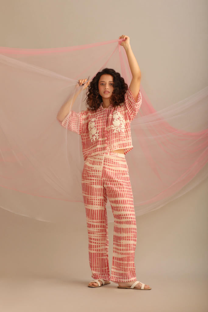 A ROSE STRIPED CO-ORD SET