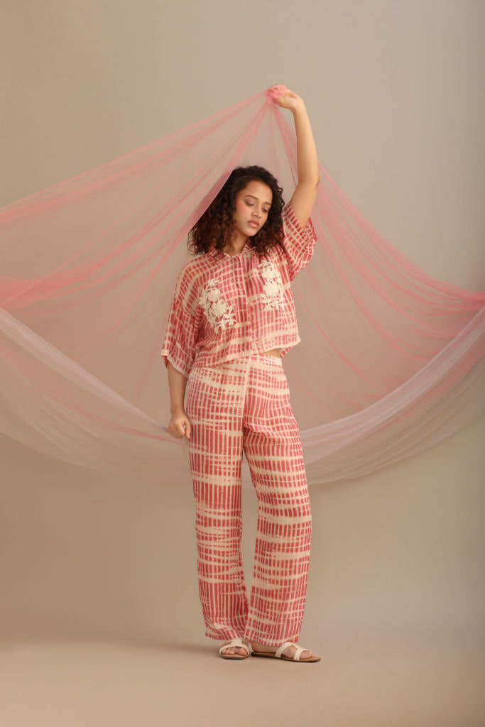 A ROSE STRIPED CO-ORD SET