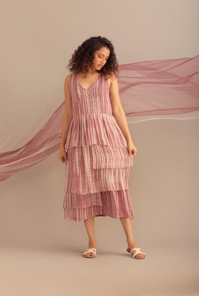 TIE-DYE SILK FLAP DRESS