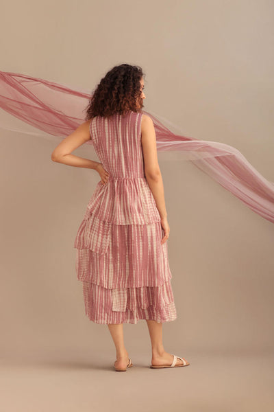 TIE-DYE SILK FLAP DRESS