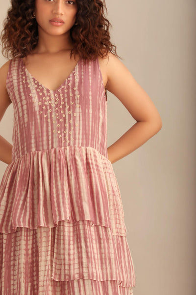 TIE-DYE SILK FLAP DRESS
