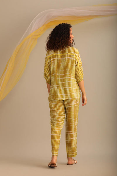 STRIPED COTTON SILK PRINTED CO-ORD SET