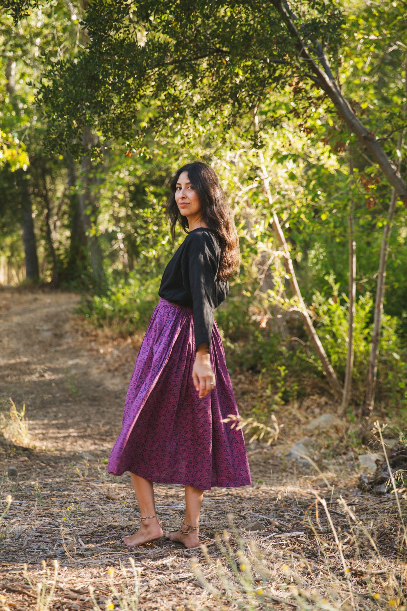 Magenta Sash Skirt
