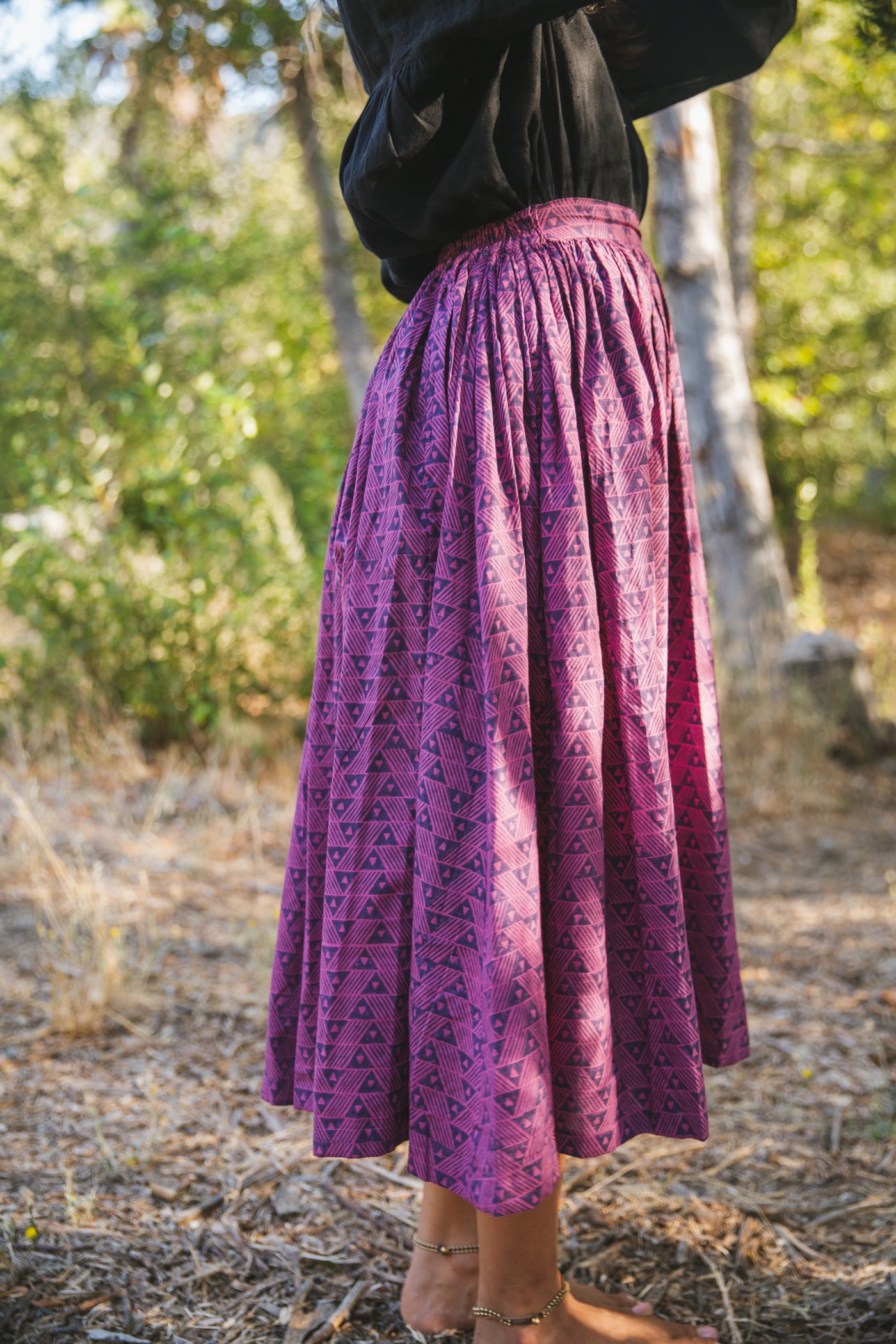 Magenta Sash Skirt