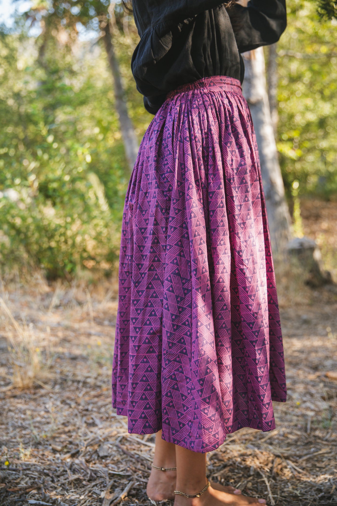 Magenta Sash Skirt