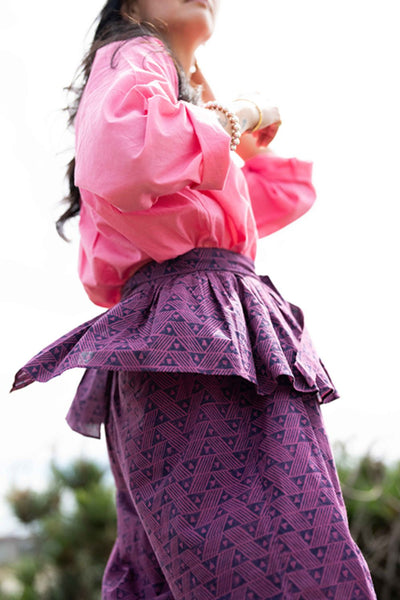 Magenta Sash Tie Up Frill
