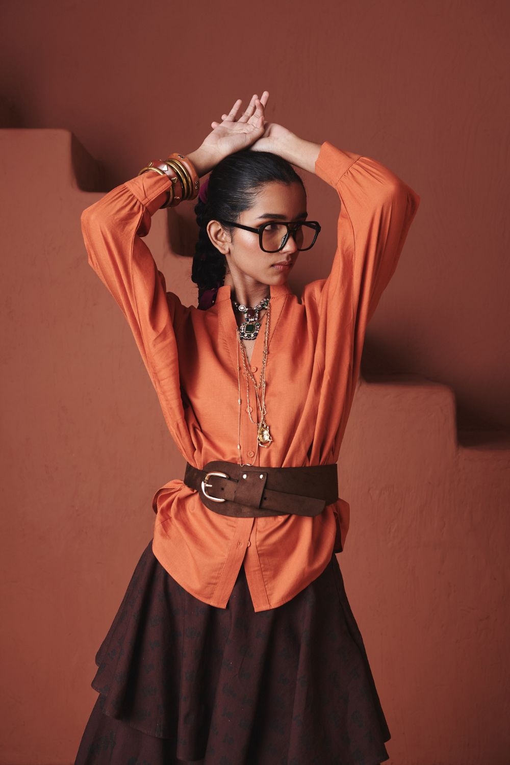 Marigold Co Linen Dolman Shirt