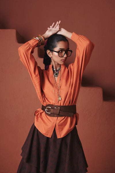 Marigold Co Linen Dolman Shirt