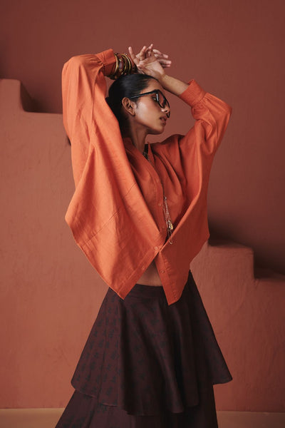 Marigold Co Linen Dolman Shirt