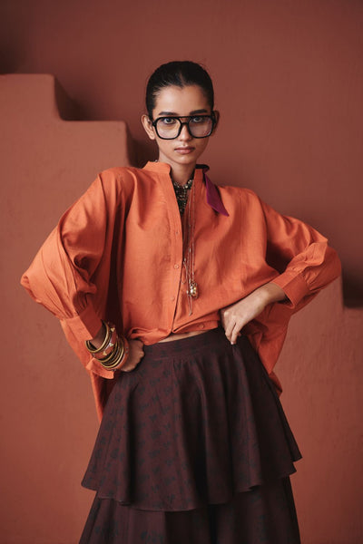 Marigold Co Linen Dolman Shirt
