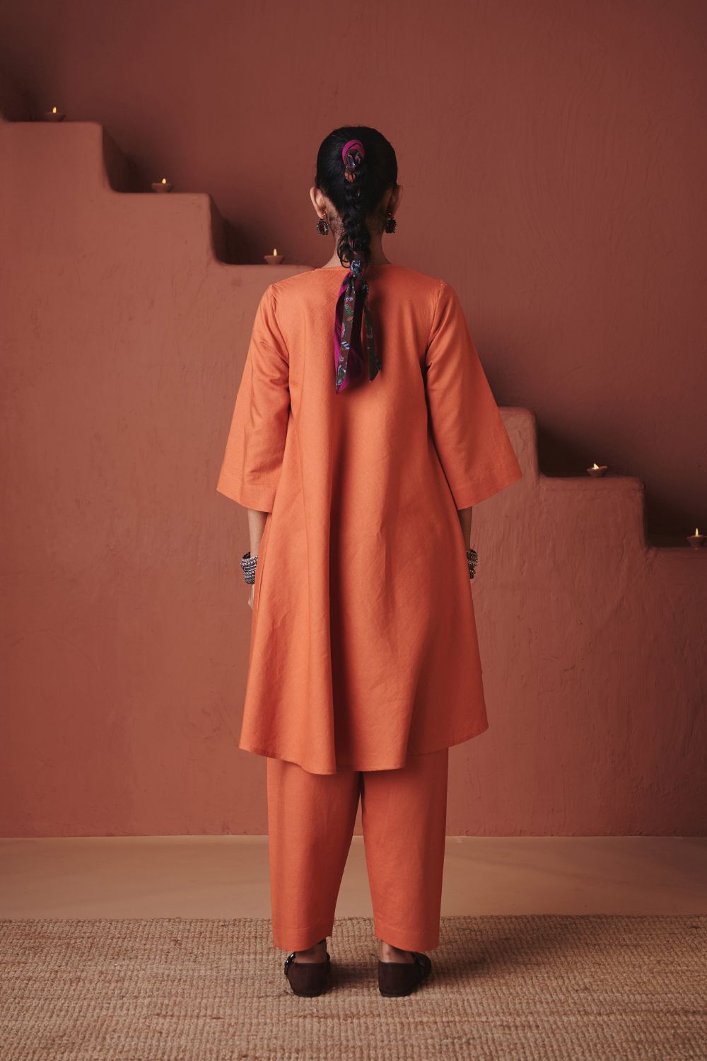 Marigold Co Linen Pheran Kurta Set