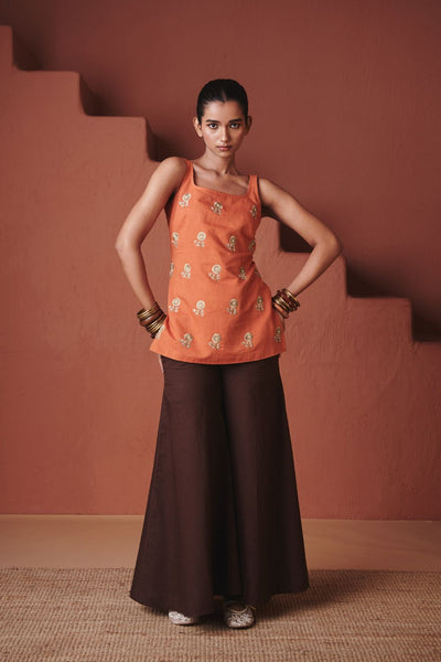 Marigold Coffee Co Linen Sleeveless Sharara Set