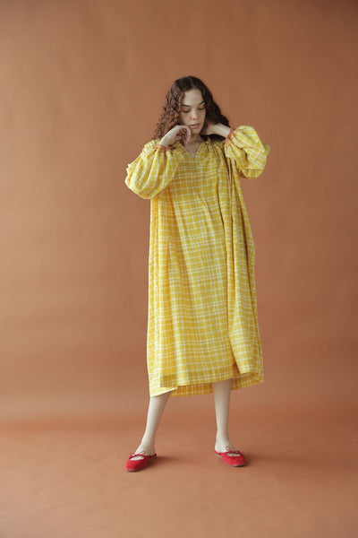 Sierra Dress-Yellow checks