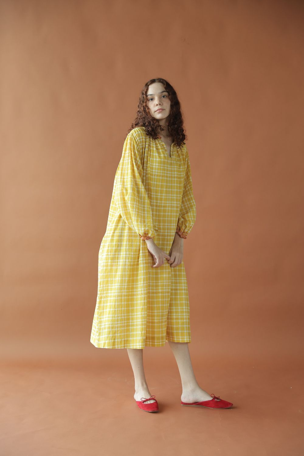 Sierra Dress-Yellow checks