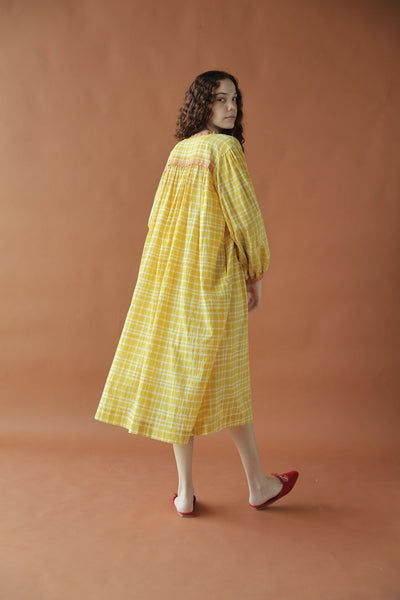 Sierra Dress-Yellow checks