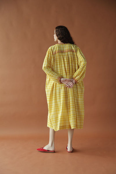 Sierra Dress-Yellow checks