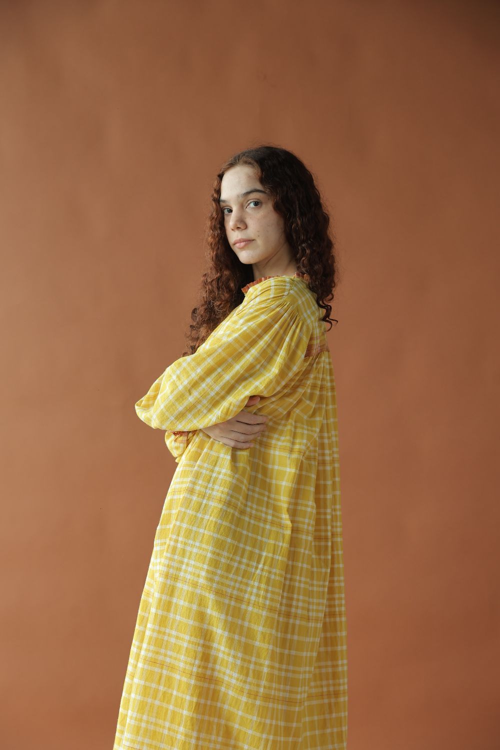 Sierra Dress-Yellow checks
