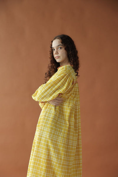 Sierra Dress-Yellow checks