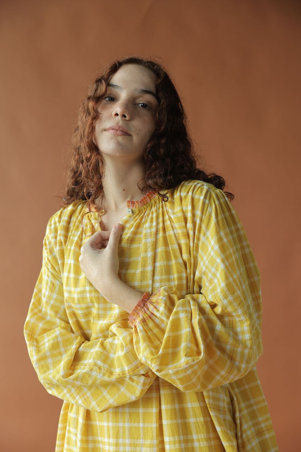 Sierra Dress-Yellow checks