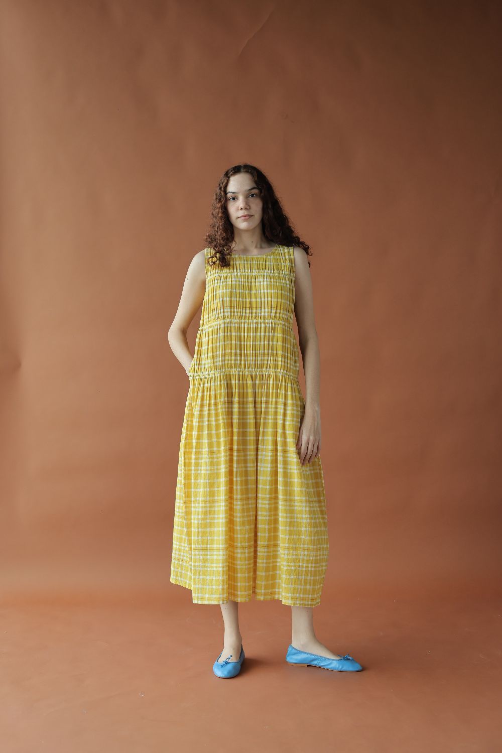 Ryle Dress-Yellow checks