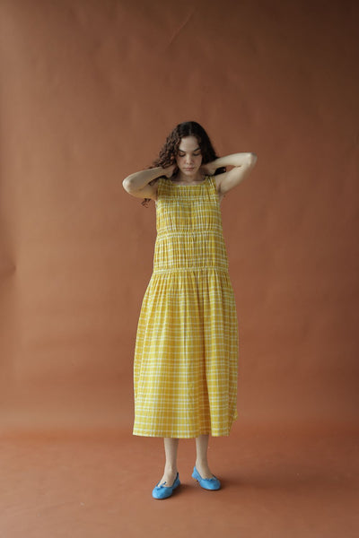 Ryle Dress-Yellow checks
