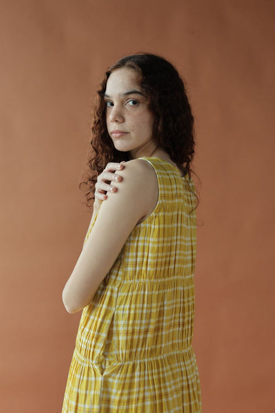 Ryle Dress-Yellow checks