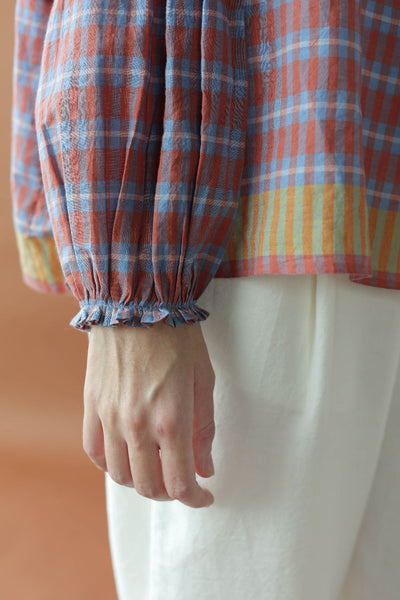 Akira-Two toned checks Top