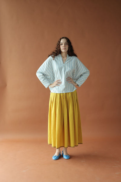 Sylvie-Blue Stripes Top