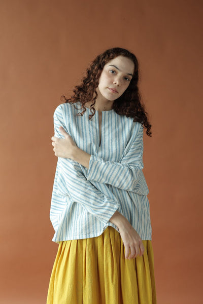 Sylvie-Blue Stripes Top