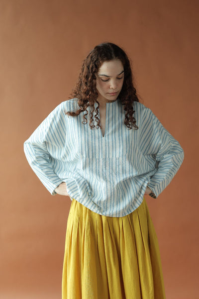 Sylvie-Blue Stripes Top