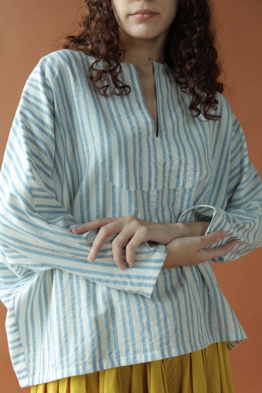 Sylvie-Blue Stripes Top