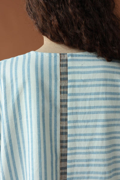 Sylvie-Blue Stripes Top