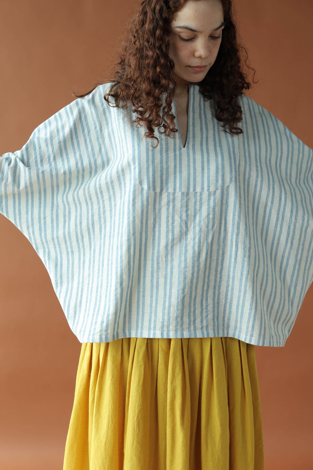 Sylvie-Blue Stripes Top