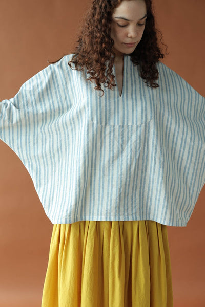 Sylvie-Blue Stripes Top