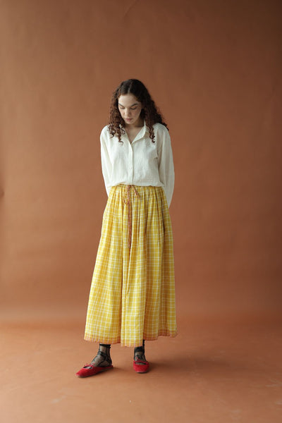 Zephyr Skirt-Yellow checks