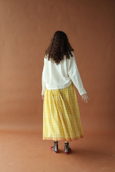 Zephyr Skirt-Yellow checks