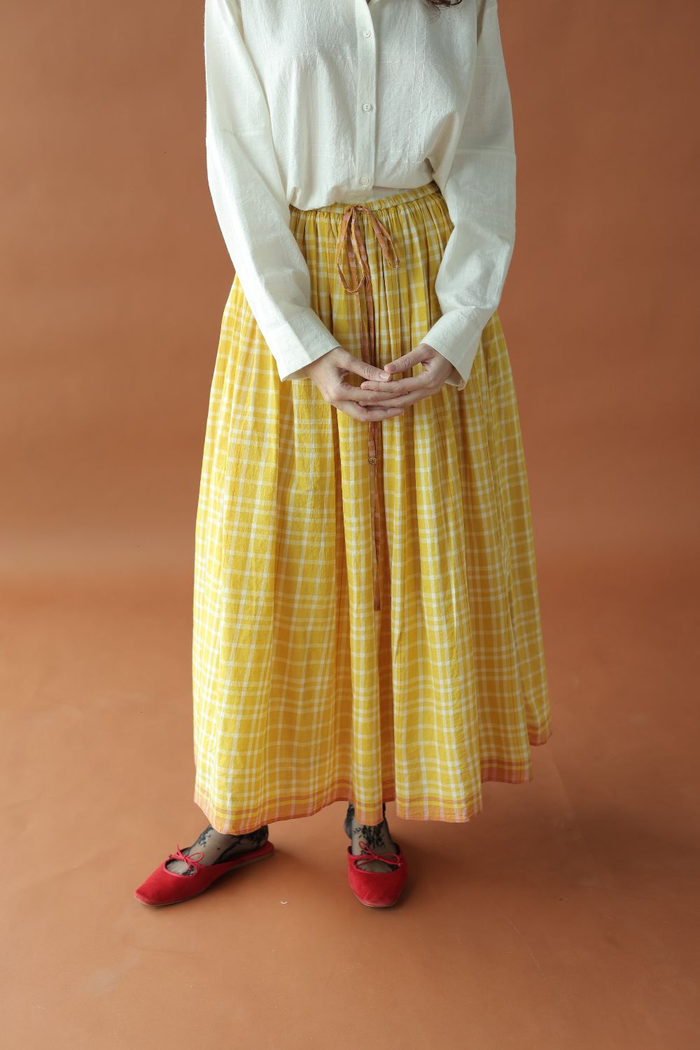 Zephyr Skirt-Yellow checks