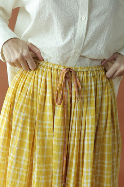 Zephyr Skirt-Yellow checks