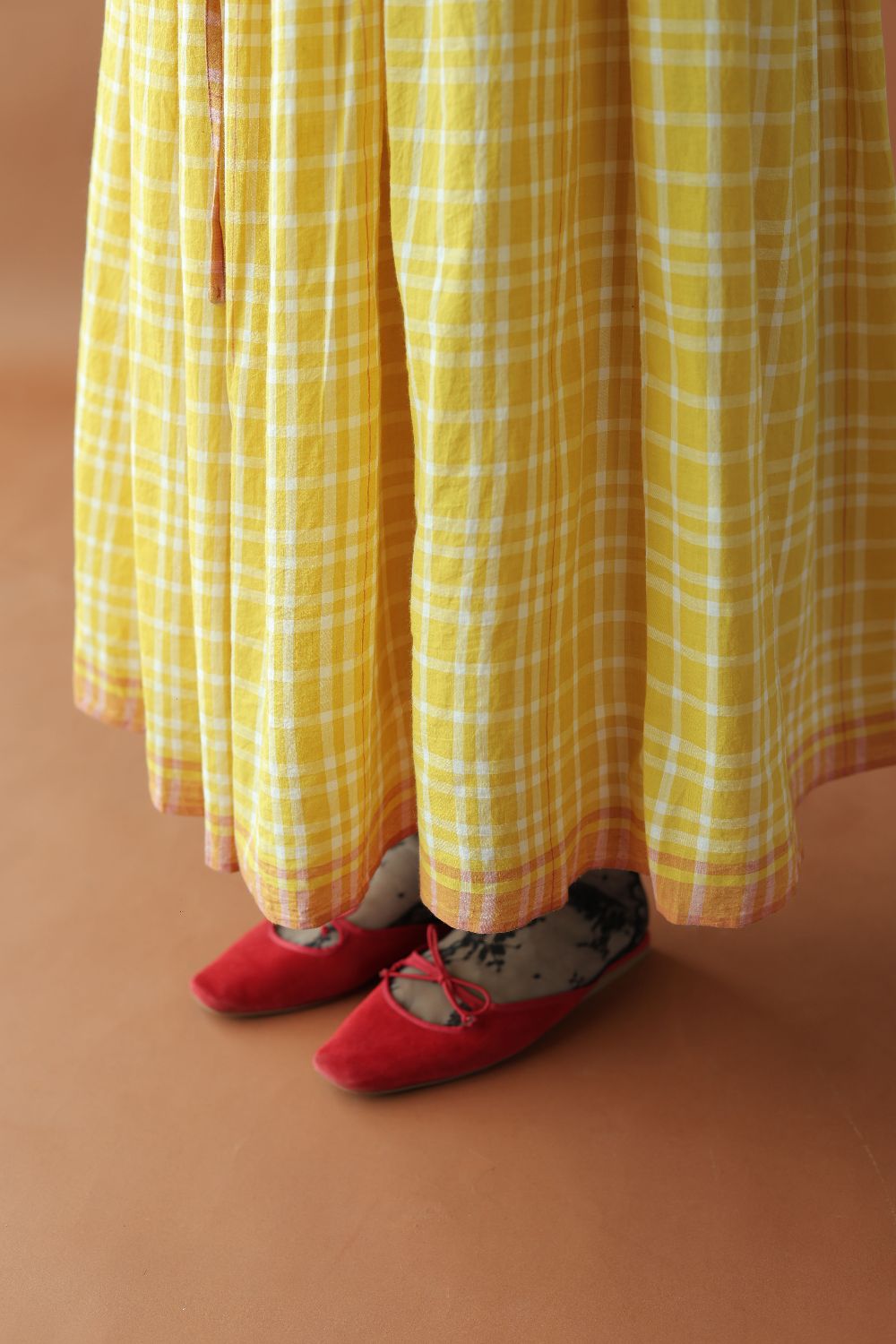 Zephyr Skirt-Yellow checks