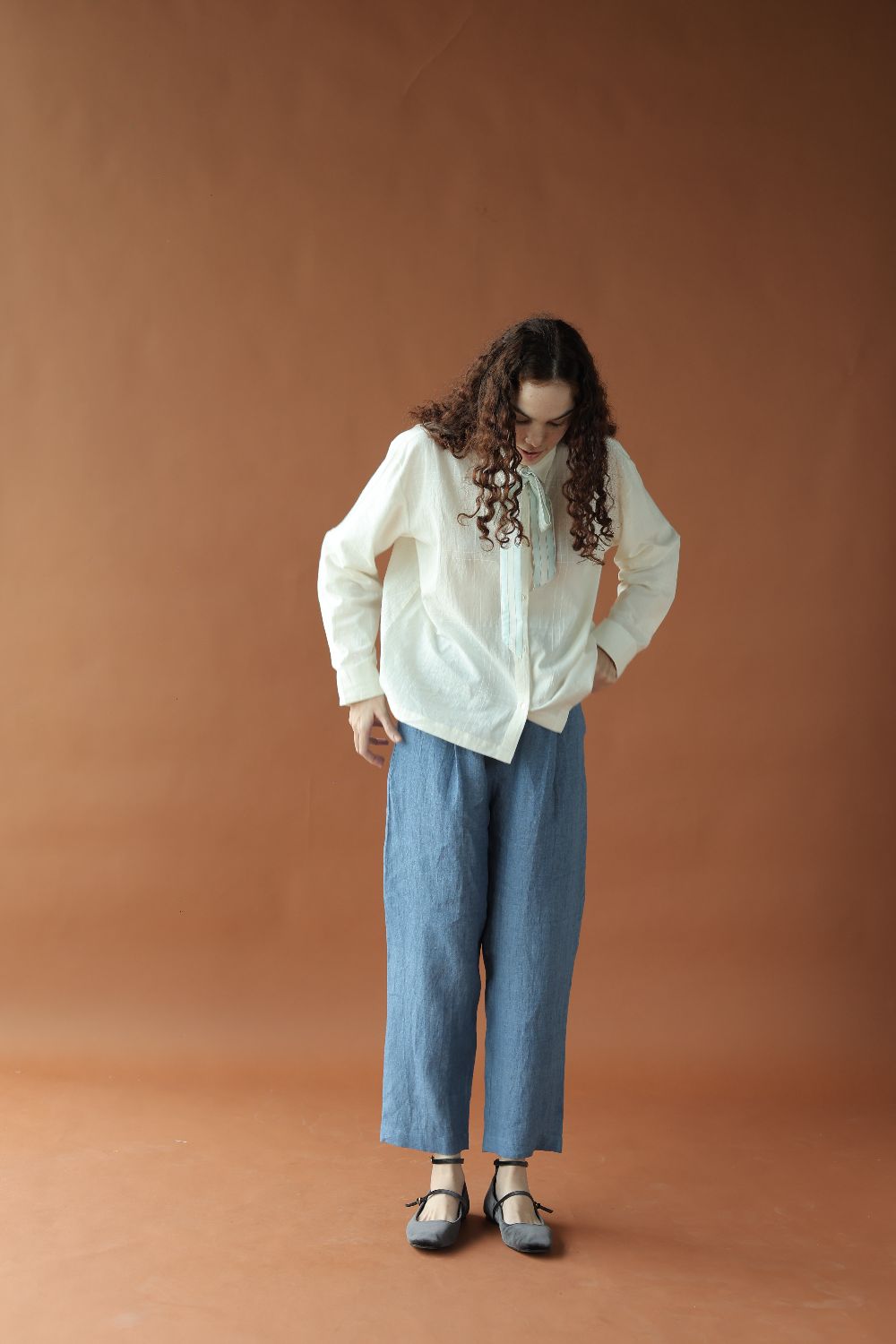 Alec-Blue linen Pants