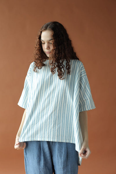 Saraya Top-Blue and white